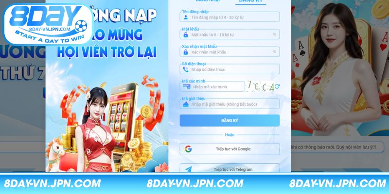 Hướng dẫn từng thao tác để đăng ký 8DAY