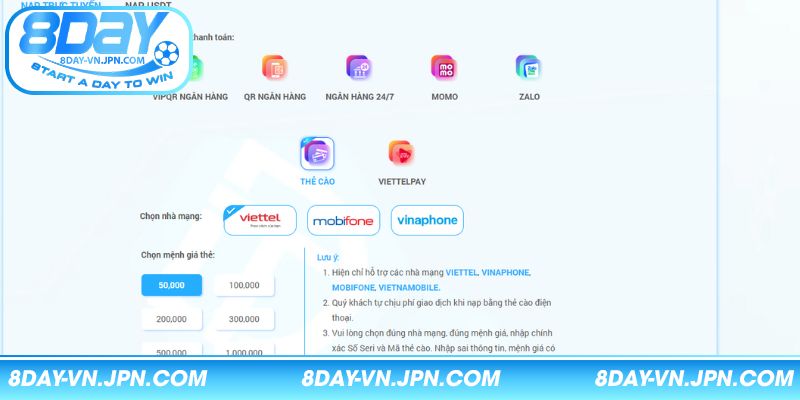 Chú ý một vài điều trước khi nạp tiền
